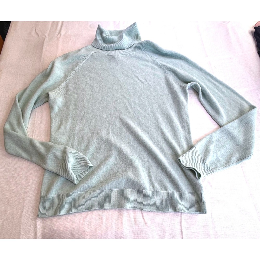 Karen Scott Light Mint Turtleneck Sweater Long Sleeve‎ Knit Size Medium
